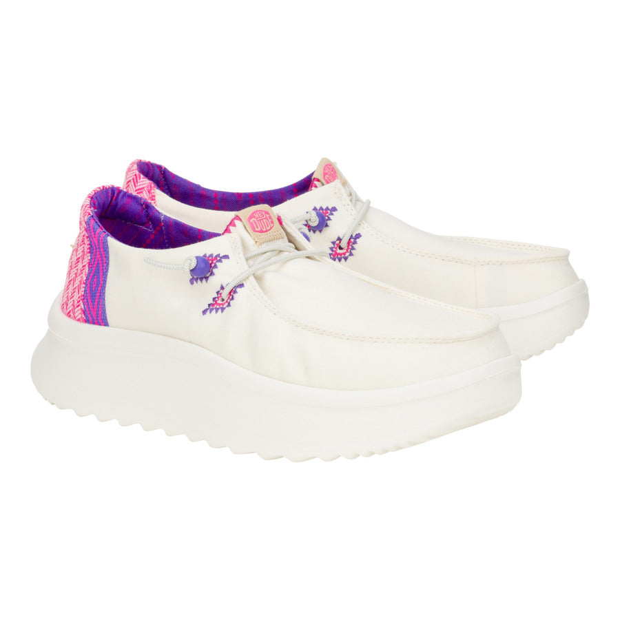 Wendy Peak Chambray Woven – White/Pink - Image 3