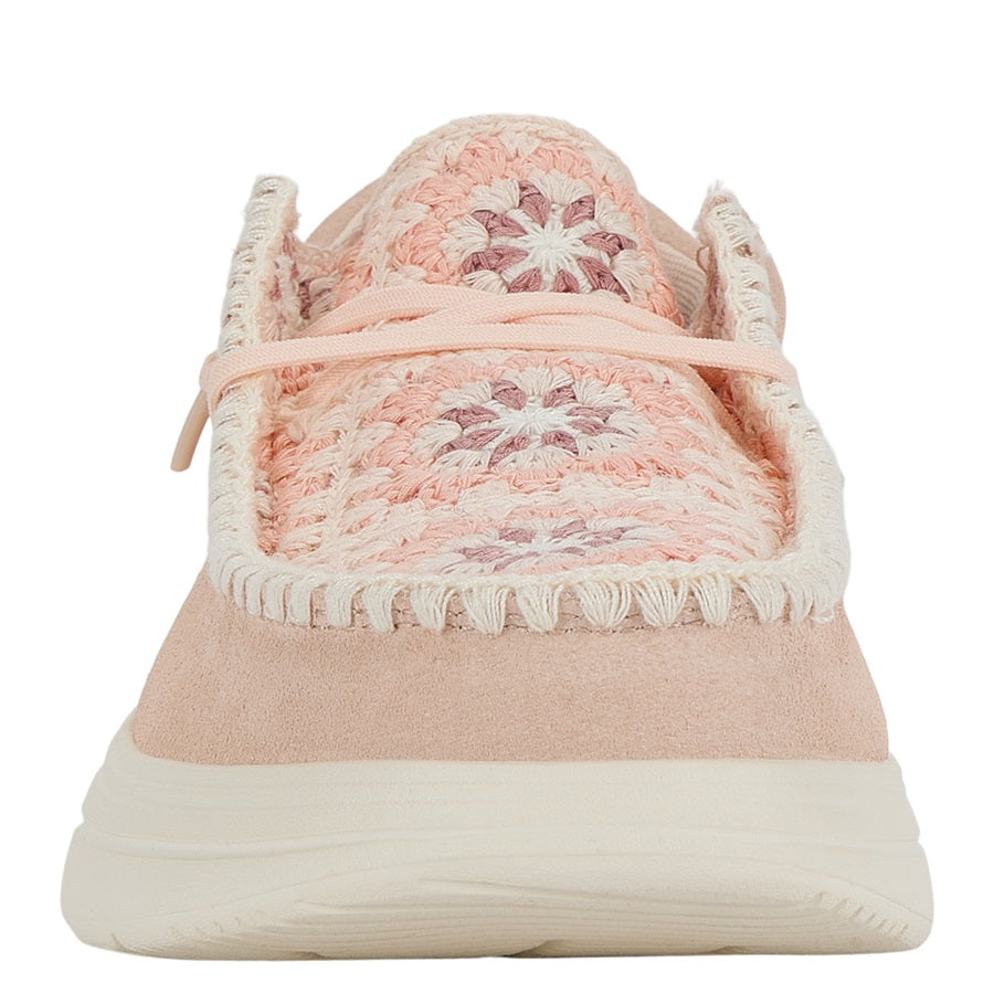 Wendy Comf Suede Crochet – Pale Pink/Multi - Image 5