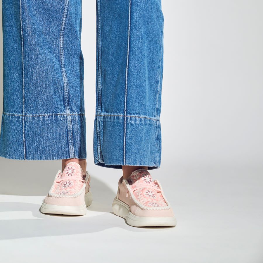 Wendy Comf Suede Crochet – Pale Pink/Multi - Image 2